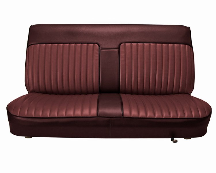 Bench Seat Upholstery for 1982-1993 Chevrolet S-10, GMC S-15, Sonoma Standard Cab Truck [Burgundy Velour/Maroon Vinyl]