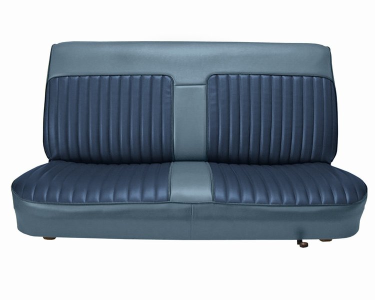 Bench Seat Upholstery for 1982-1993 Chevrolet S-10, GMC S-15, Sonoma Standard Cab Truck [Blue Velour/Light Blue Vinyl]