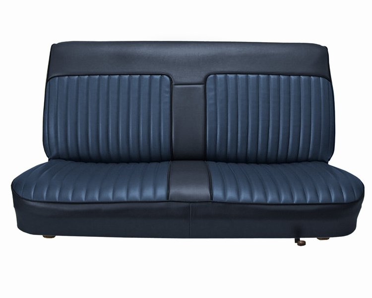 Bench Seat Upholstery for 1982-1993 Chevrolet S-10, GMC S-15, Sonoma Standard Cab Truck [Blue Velour/Dark Blue Vinyl]