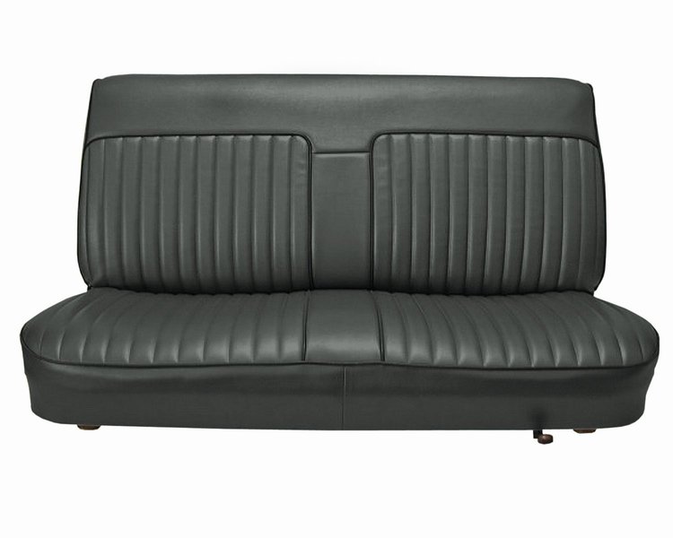 Bench Seat Upholstery for 1982-1993 Chevrolet S-10, GMC S-15, Sonoma Standard Cab Truck [Charcoal Velour/Charcoal Vinyl]