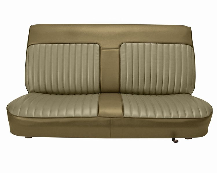 Bench Seat Upholstery for 1982-1993 Chevrolet S-10, GMC S-15, Sonoma Standard Cab Truck [Sandstone Velour/Palomino Vinyl]