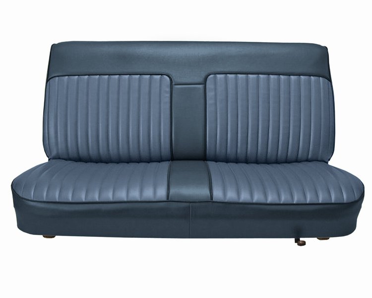 Bench Seat Upholstery for 1982-1993 Chevrolet S-10, GMC S-15, Sonoma Standard Cab Truck [Royal Blue Velour/Medium Blue Vinyl]
