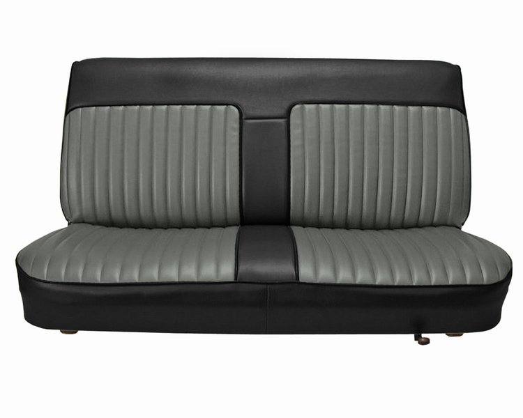 Bench Seat Upholstery for 1982-1993 Chevrolet S-10, GMC S-15, Sonoma Standard Cab Truck [Silver Velour/Black Vinyl]