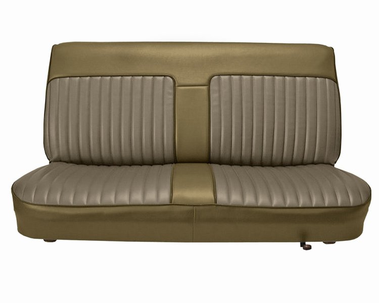 Bench Seat Upholstery for 1982-1993 Chevrolet S-10, GMC S-15, Sonoma Standard Cab Truck [Sandstone Velour/Palomino Vinyl]