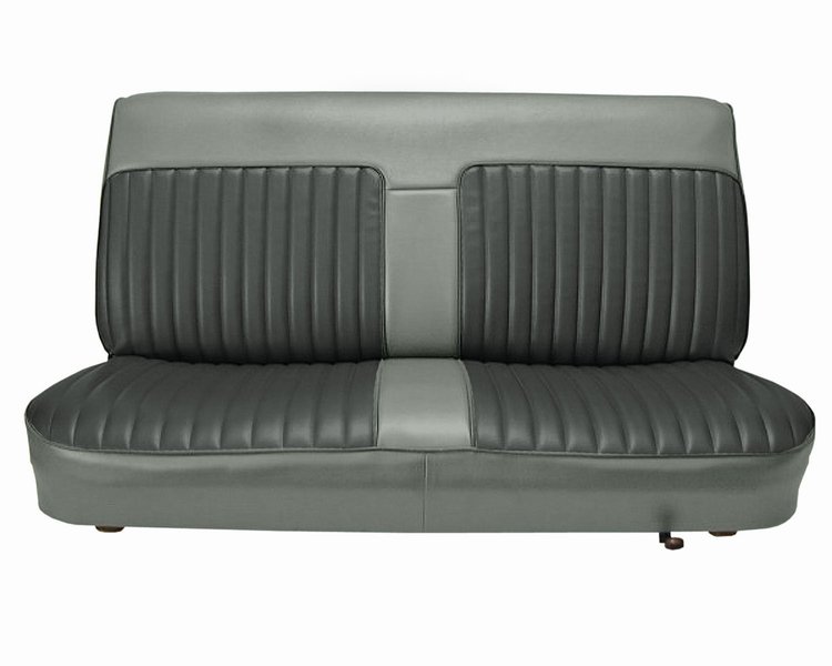 Bench Seat Upholstery for 1982-1993 Chevrolet S-10, GMC S-15, Sonoma Standard Cab Truck [Charcoal Velour/Light Gray Vinyl]