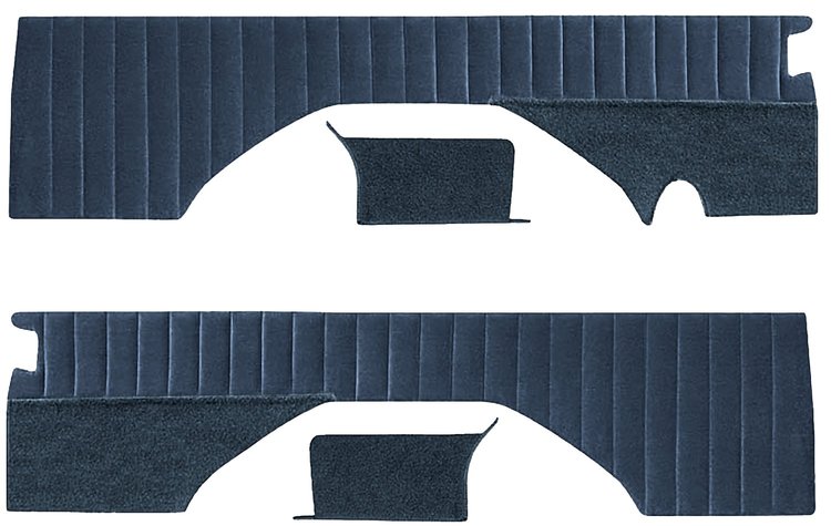 Rear Interior Panels for 1976-1991 Chevrolet K5 Blazer, GMC Jimmy [With Pleats, Royal Blue Velour, Blue Carpet]