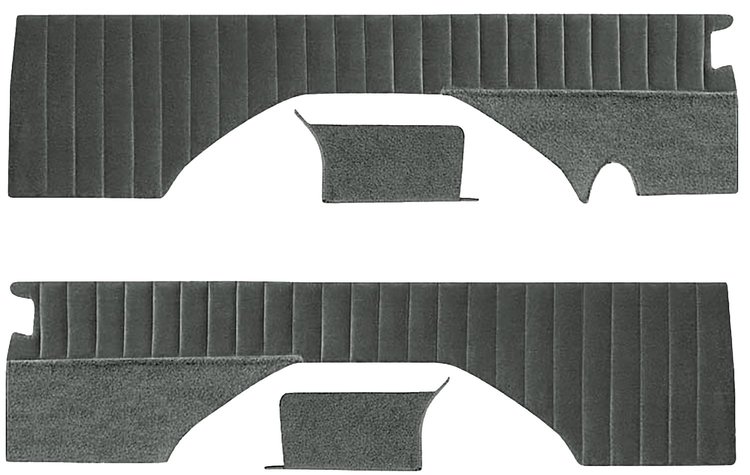 Rear Interior Panels for 1976-1991 Chevrolet K5 Blazer, GMC Jimmy [With Pleats, Light Charcoal Velour, Gray Carpet]