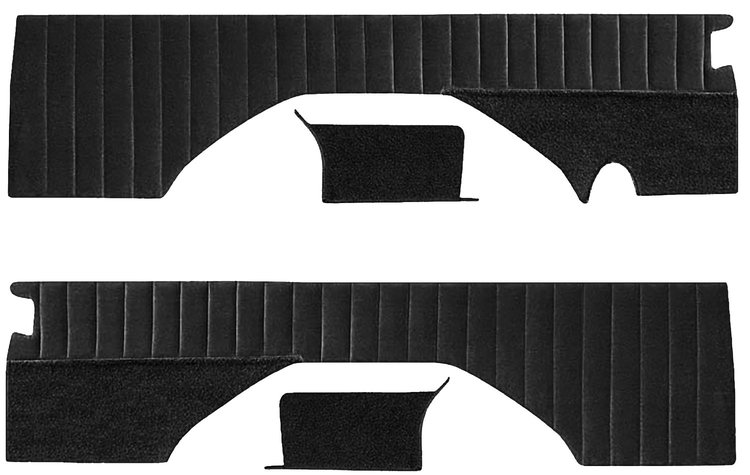 Rear Interior Panels for 1976-1991 Chevrolet K5 Blazer, GMC Jimmy [With Pleats, Black Oxen, Black Carpet]