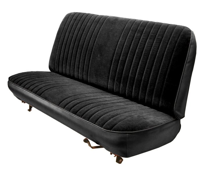 Front Bench Seat Upholstery for 1983-1992 Ford Ranger Standard Cab Truck [Black Sierra Grain, Black Encore Velour]