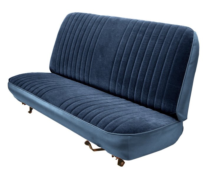 Front Bench Seat Upholstery for 1983-1992 Ford Ranger Standard Cab Truck [Medium Blue Sierra Grain, Royal Blue Encore Velour]