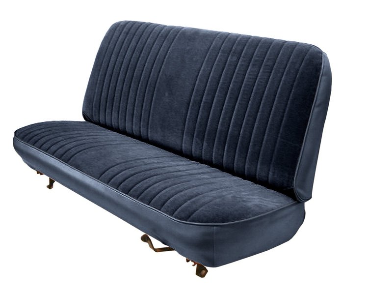 Front Bench Seat Upholstery for 1983-1992 Ford Ranger Standard Cab Truck [Dark Blue Sierra Grain, Navy Blue Encore Velour]