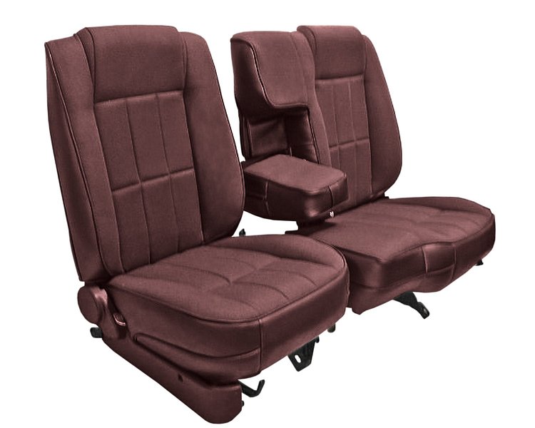 60/40 Bucket Seat Upholstery for 1983-1992 Ford Ranger Standard Cab Truck w/XLT Trim [Maroon Madrid Vinyl]