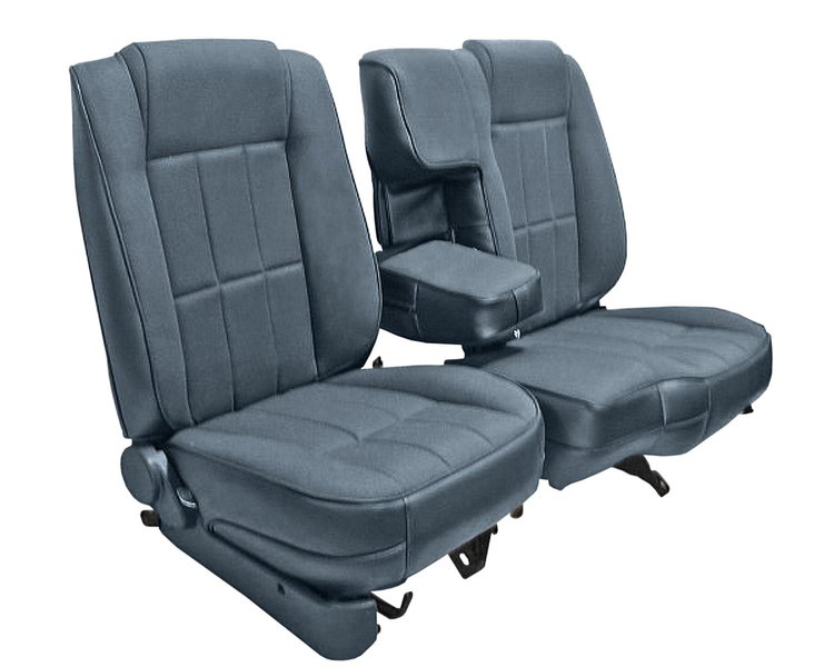 60/40 Bucket Seat Upholstery for 1983-1992 Ford Ranger Standard Cab Truck w/XLT Trim [Medium Blue Sierra Vinyl]