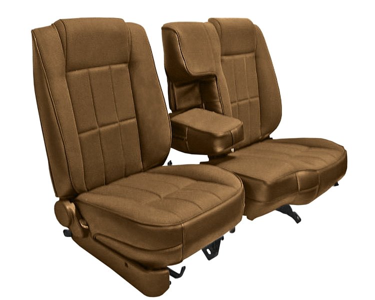 60/40 Bucket Seat Upholstery for 1983-1992 Ford Ranger Standard Cab Truck w/XLT Trim [Saddle Sierra Vinyl]