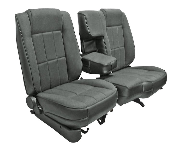 60/40 Bucket Seat Upholstery for 1983-1992 Ford Ranger Standard Cab Truck w/XLT Trim [Charcoal Sierra Vinyl]