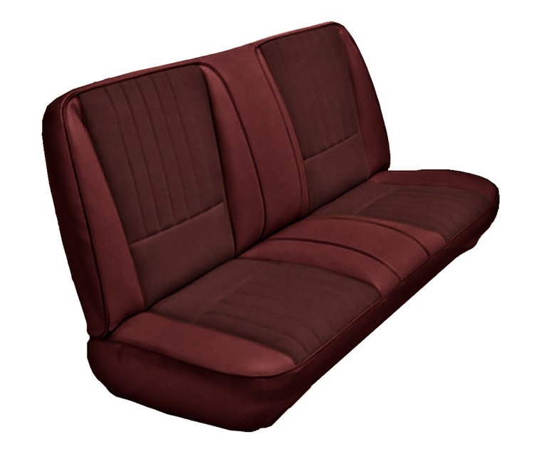 Front Bench Seat Upholstery for 1983-1992 Ford Ranger Standard Cab Truck w/4x4 [Maroon Madrid Vinyl, Burgundy Woven Cloth]