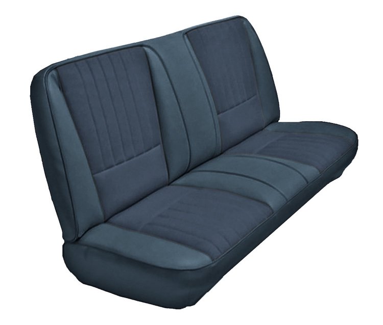 Front Bench Seat Upholstery for 1983-1992 Ford Ranger Standard Cab w/4x4 [Medium Blue Sierra Vinyl, Royal Blue Woven Cloth]