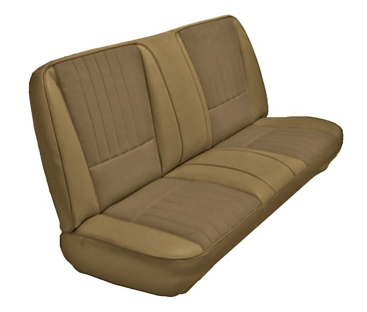 Front Bench Seat Upholstery for 1983-1992 Ford Ranger Std. Cab Truck w/4x4 [Palomino Sierra Vinyl, Oak Desert Sand Woven Cloth]
