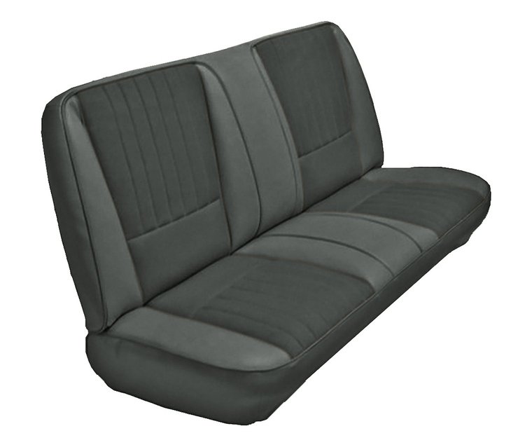 Front Bench Seat Upholstery for 1983-1992 Ford Ranger Standard Cab Truck w/4x4 [Charcoal Sierra Vinyl, Graphite Woven Cloth]
