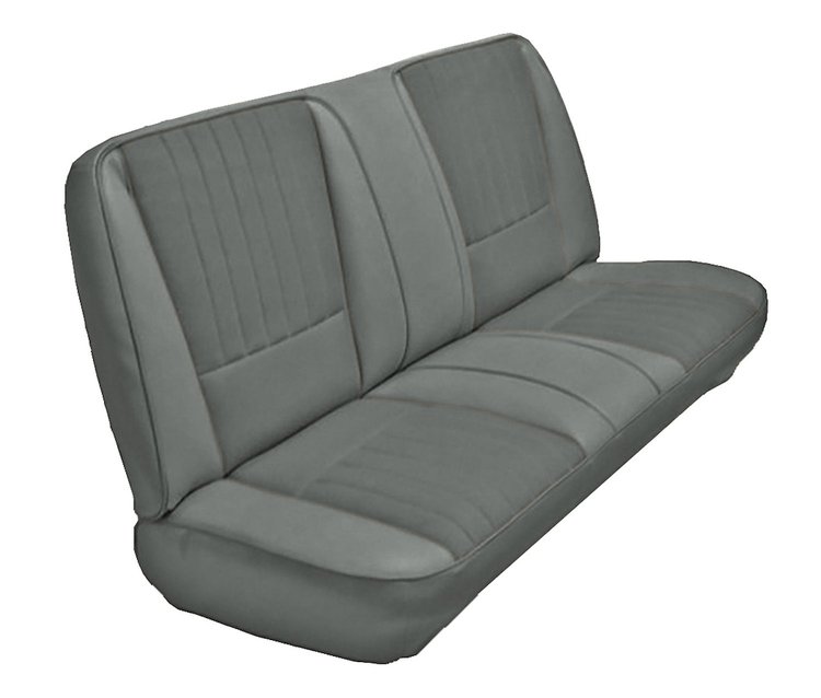 Front Bench Seat Upholstery for 1983-1992 Ford Ranger Standard Cab Truck w/4x4 [Light Gray Montana Vinyl, Pewter Woven Cloth]