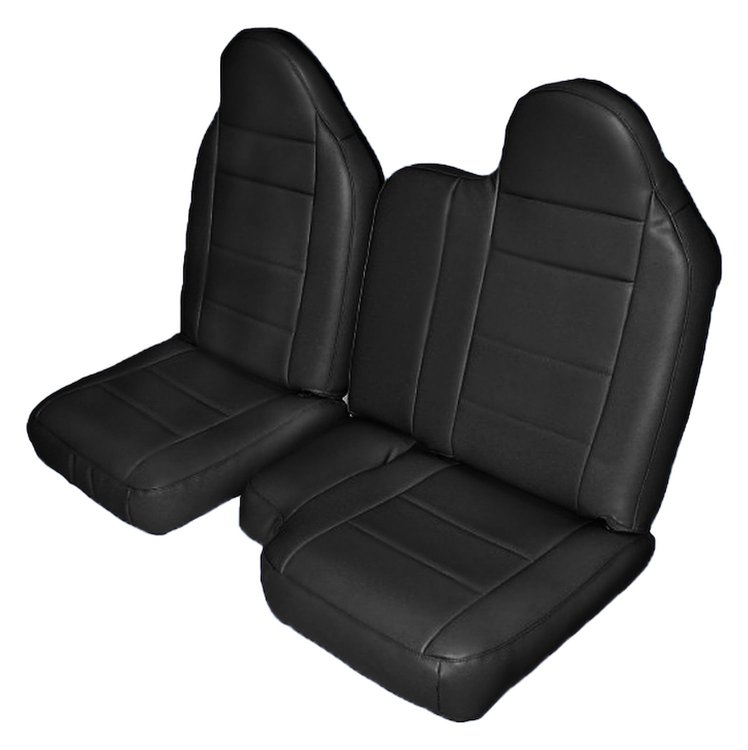 60/40 Front Seat Upholstery for 1998-2003 Ford Ranger Standard Cab Truck [Black Sierra Vinyl]