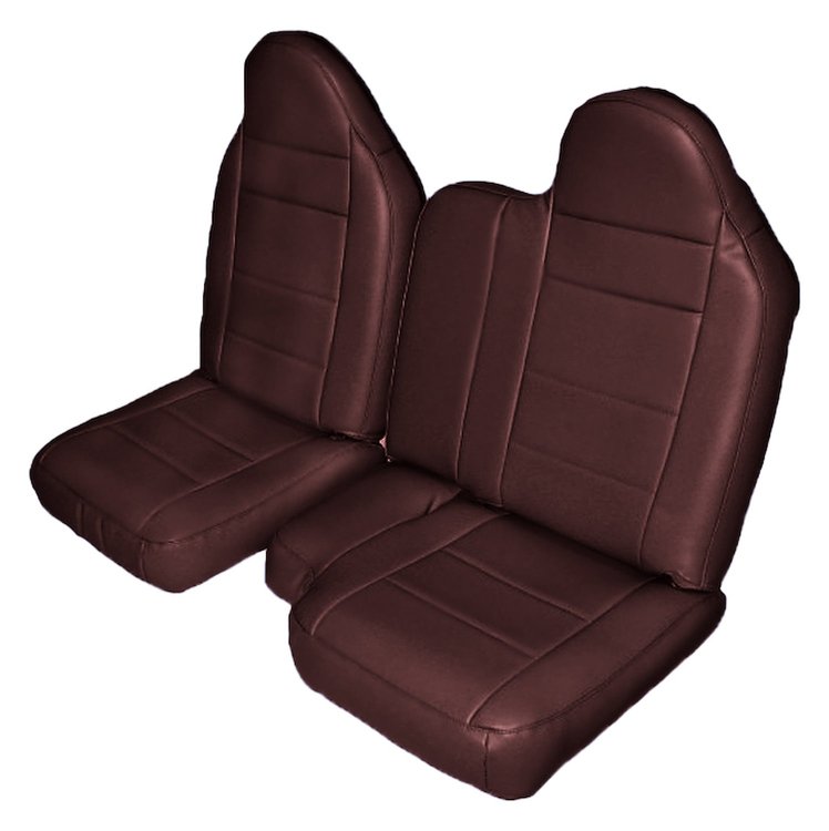 60/40 Front Seat Upholstery for 1998-2003 Ford Ranger Standard Cab Truck [Maroon Madrid Vinyl, Maroon Encore Velour]