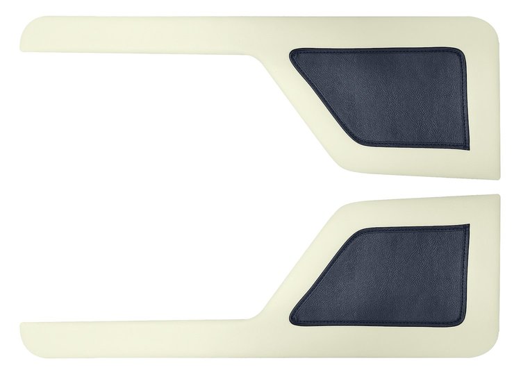 Door Panel Inserts for 1973-1979 Ford F-100, 1975-1979 Ford F-150 [Madrid and Sierra, Dark Blue and Off White]