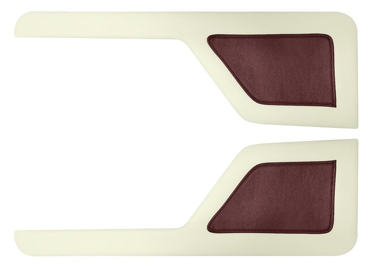 Door Panel Inserts for 1973-1979 Ford F-100, 1975-1979 Ford F-150 [Madrid and Sierra, Maroon and Off White]
