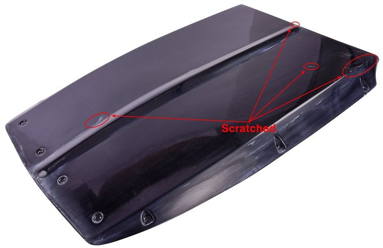 *BLEMISHED Fiberglass Z28 Cowl Scoop 2 1/2 in. H x 29 1/4 in. W x 42 in. L