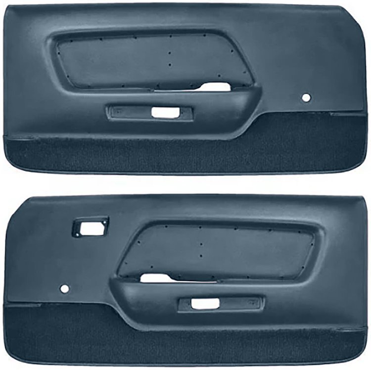 Deluxe Front Door Panels for 1969 Ford Mustang [ABS Plastic Backing, Blue]
