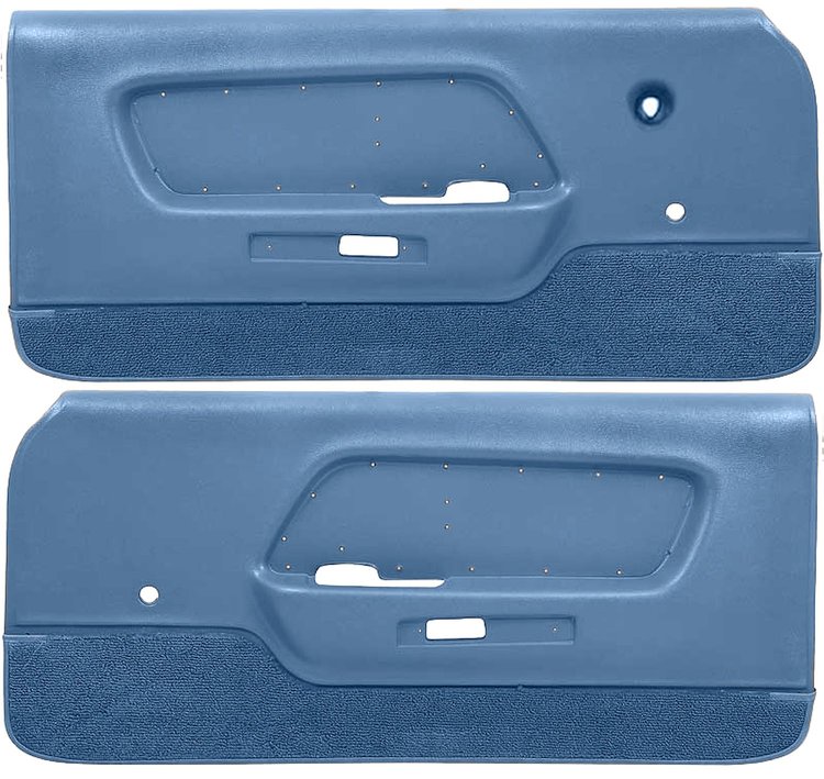 Deluxe Front Door Panels for 1970 Ford Mustang [ABS Plastic Backing, Blue]
