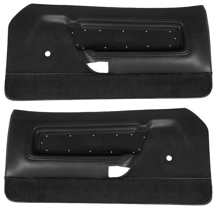 Deluxe Front Door Panels for 1971-1973 Ford Mustang [Vinyl, Black]