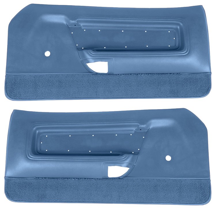Deluxe Front Door Panels for 1971-1973 Ford Mustang [Vinyl, Blue]