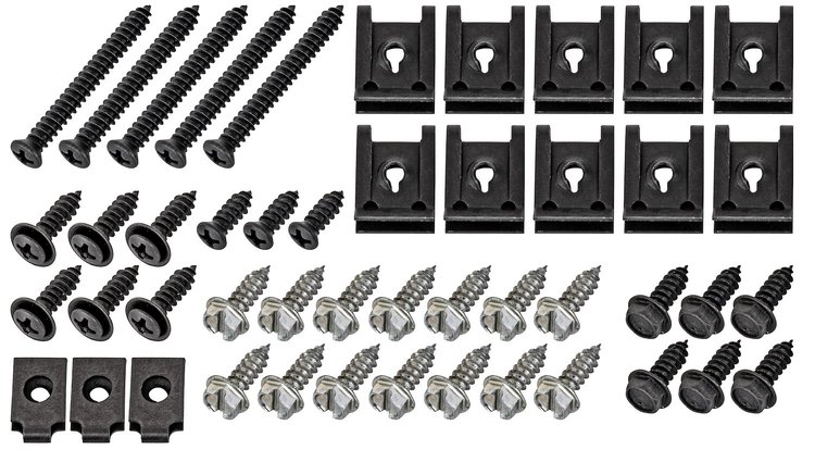 Replacement Dash Bezel Hardware Kit for 1973-1987 Chevrolet & GMC Trucks [47-Piece, Black]