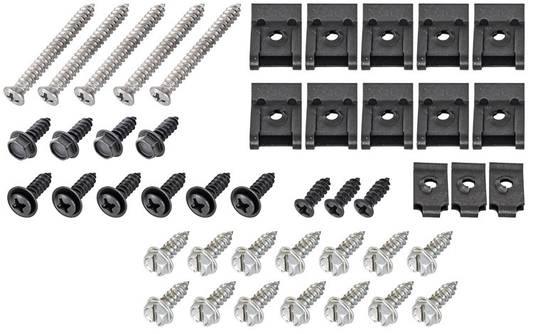 Replacement Dash Bezel Hardware Kit for 1973-1987 Chevrolet & GMC Trucks [47-Piece, Chrome]