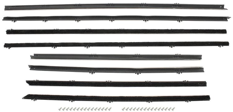 Complete Window Guide Felt Kit for 1965 Chevrolet Chevelle Convertible [8-Piece Replacement Style Material]