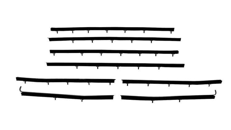 Complete Window Guide Felt Kit for 1966-1967 Chevrolet Chevelle 2-Door Coupe/Hardtop [8-Piece Replacement Style Material]