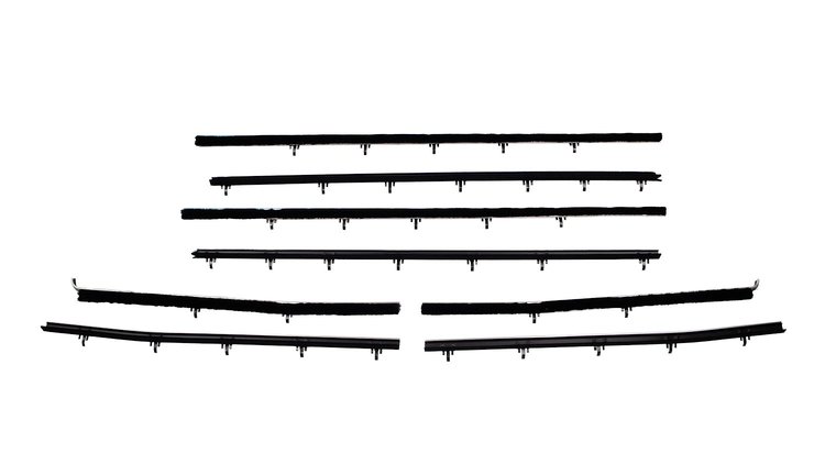 Complete Window Guide Felt Kit for 1966-1967 Chevrolet Chevelle 2-Door Coupe/Hardtop [8-Piece Original Style Material]
