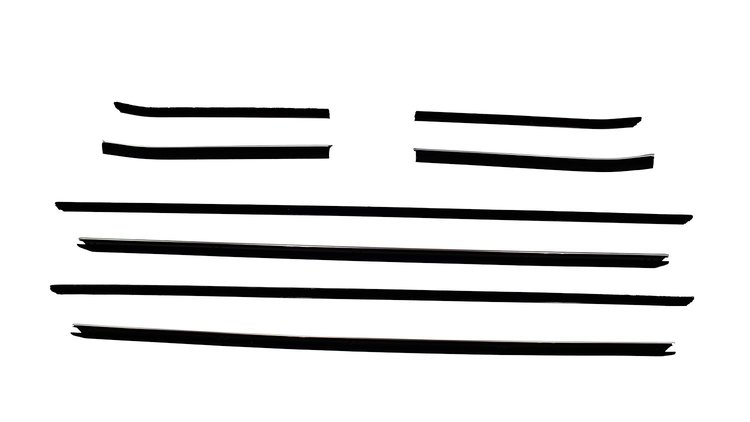 Window Guide Felt Kit for 1968 Chevy Camaro Convertible w/Special Ext. Door/Qtr Mldgs, Deluxe Int. [8-PC Orig. Style Material]