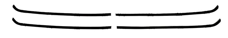 Window Guide Felt Kit for 1964-1966 Chevy & GMC Trucks, Panel, Suburban w/Vent  & SS Bead, Original Style Material [4-Piece]