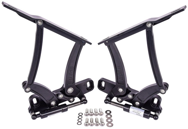 Billet Aluminum Hood Hinges for 1963-1964 Chevrolet Bel Air, Biscayne, Impala [Steel Hood]