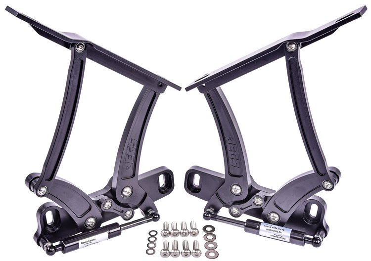 Billet Aluminum Hood Hinges for 1963-1964 Chevrolet Bel Air, Biscayne, Impala [Lightweight Hood]