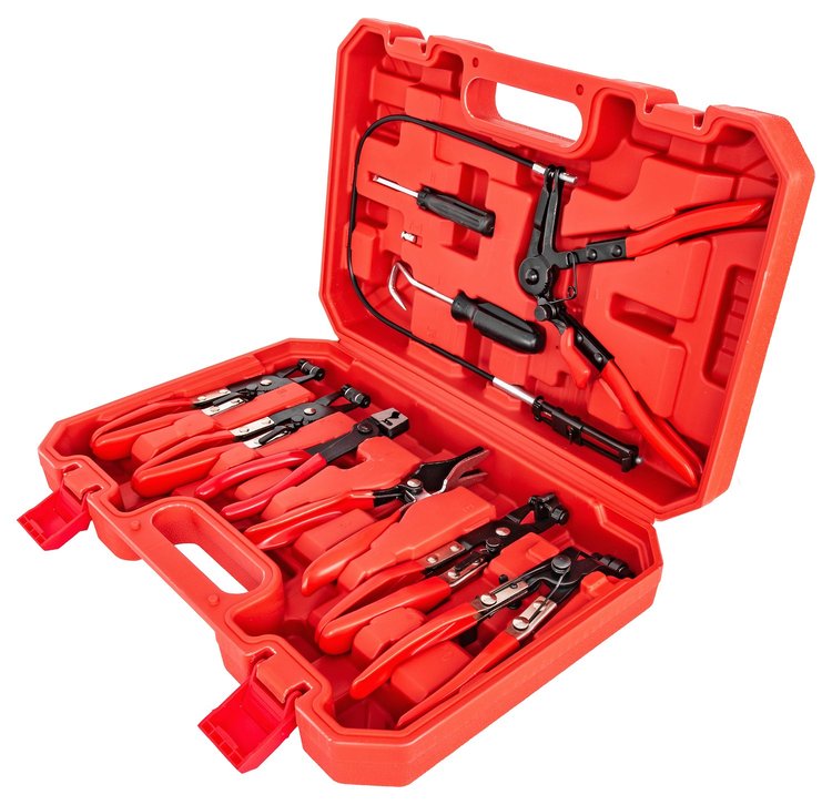 Hose Clamp Plier Set with Plastic Storage Case [9-Piece]