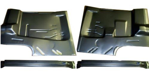 Trunk Floor Pan Set for 1970-1974 Dodge Challenger, Plymouth Barracuda, Includes Fuel Tank Braces [4-Piece Set]