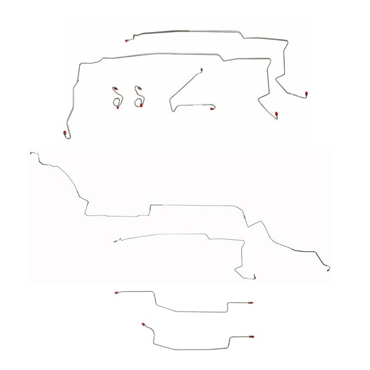 Complete Brake Line Kit 1987-1993 Ford Mustang, w/ Complete Subframe Connectors [Stainless]