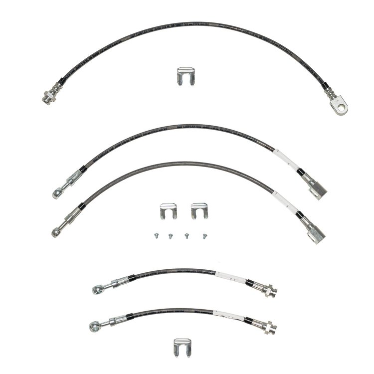 Brake Hose Kit 1997-2004 Ford F-150 4wd, 5pcs [Braided Stainless]
