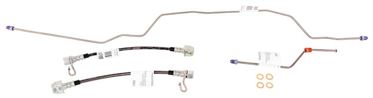 Rear Axle Brake Lines 2004-2008 Ford F-150 9.75in.axle Integrated w/Hoses, 2pc Set [Stainless]
