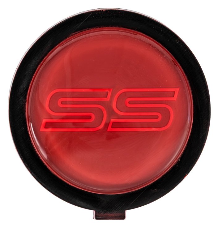 Steering Wheel Horn Cap Insert for 1984-1988 Chevrolet Monte Carlo SS, 1984-1987 Chevrolet El Camino SS [Red/Orange SS Emblem]