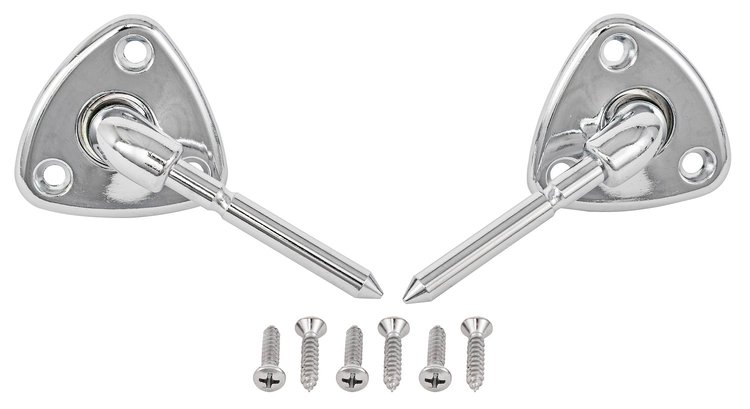 Sun Visor Brackets Fits Select 1970-1981 GM Hard Top Models [Chrome]