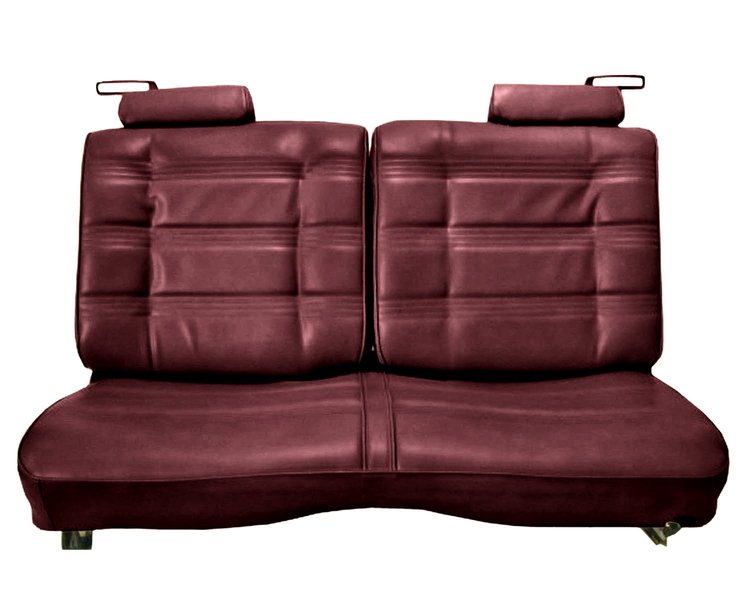 Front Split/Back Seat Upholstery for 1978-1980 Chevy El Camino/Malibu, GMC Caballero w/o Armrest [Horiz. Pleats, Maroon Vinyl]